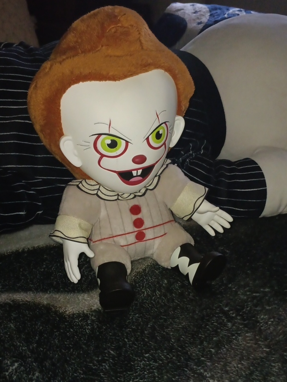 Orange-Haired Clown Plush Doll - Soft Horror Character Toy